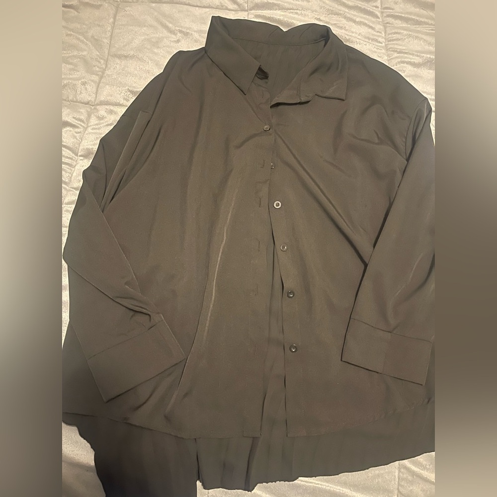 Black button up shirt with blouse back